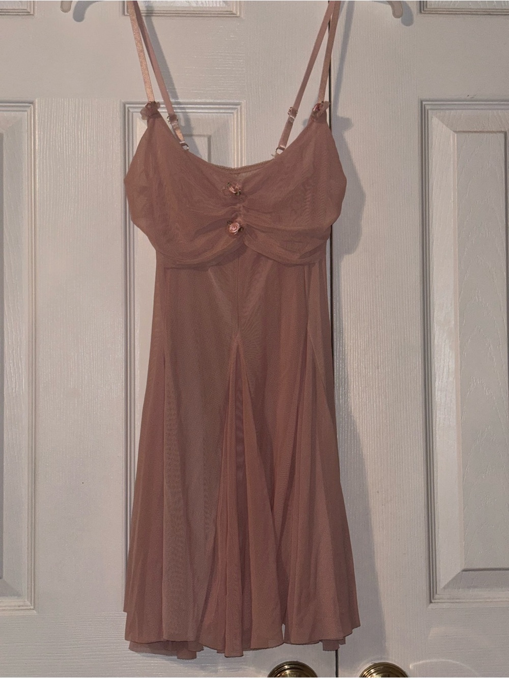 Sheer Rose Slip Dress Nightgown - Women's Intimates